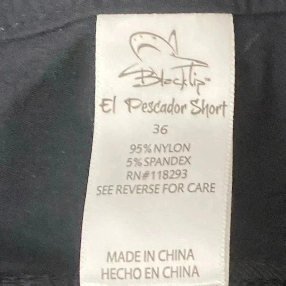 BLACK TIP EL PESCADO SHORT SIZE 36 BLACK SHORTS MULTI POCKETS   GOOD CONDITION - Picture 11 of 13